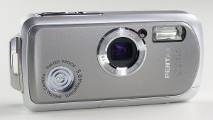 Pentax's OptioWP digital camera. Courtesy of Pentax, with modifications by Michael R. Tomkins. Click for a bigger picture!