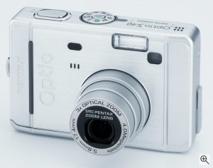 Pentax's Optio S40 digital camera. Courtesy of Eastman Kodak Co., with modifications by Michael R. Tomkins. Click for a bigger picture!