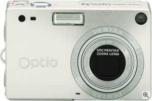 Pentax's Optio S4 digital camera. Courtesy of Pentax, with modifications by Michael R. Tomkins. Click for a bigger picture!