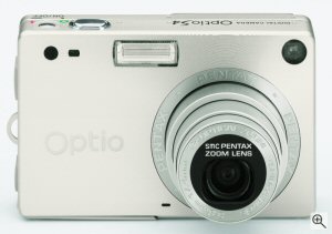 Pentax's Optio S4 digital camera. Courtesy of Pentax, with modifications by Michael R. Tomkins. Click for a bigger picture!