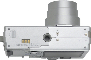 Pentax's Optio SV digital camera. Courtesy of Pentax, with modifications by Michael R. Tomkins. Click for a bigger picture!