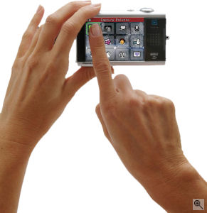 Pentax's Optio T10 digital camera. Courtesy of Pentax, with modifications by Michael R. Tomkins. Click for a bigger picture!