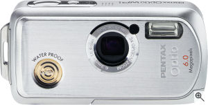 Pentax's Optio WPi digital camera. Courtesy of Pentax, with modifications by Michael R. Tomkins. Click for a bigger picture!