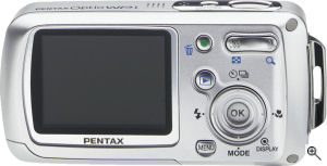 Pentax's Optio WPi digital camera. Courtesy of Pentax, with modifications by Michael R. Tomkins. Click for a bigger picture!