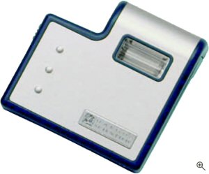 The external flash for Oregon Scientific's 'flash thincam' DS 6628 digital camera. Courtesy of Oregon Scientific, with modifications by Michael R. Tomkins. Click for a bigger picture!