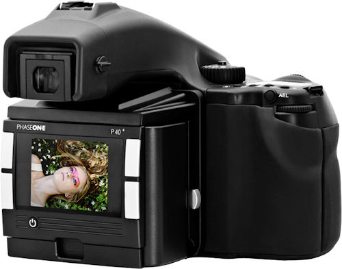 The P40+ Camera System consists of a P40+ digital back and 645 AF camera body. Photo provided by Phase One Inc. Click for a bigger picture!