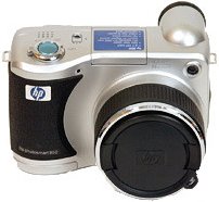 HP's PhotoSmart 850 digital camera. Courtesy of Hewlett-Packard Co., with modifications by Michael R. Tomkins.
