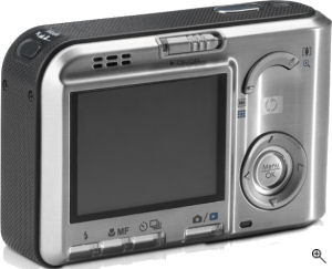 Hewlett Packard's Photosmart R817 digital camera. Courtesy of Hewlett Packard, with modifications by Michael R. Tomkins. Click for a bigger picture!