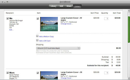 Picaboo X: Library view. Screenshot provided by Picaboo Corp. Click for a bigger picture!