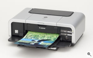 Canon's PIXMA iP5200 printer. Courtesy of Canon, with modifications by Michael R. Tomkins. Click for a bigger picture!