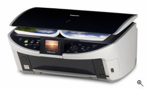Canon's PIXMA MP500 printer. Courtesy of Canon, with modifications by Michael R. Tomkins. Click for a bigger picture!