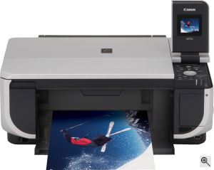 Canon's PIXMA MP510 printer. Courtesy of Canon, with modifications by Michael R. Tomkins. Click for a bigger picture!