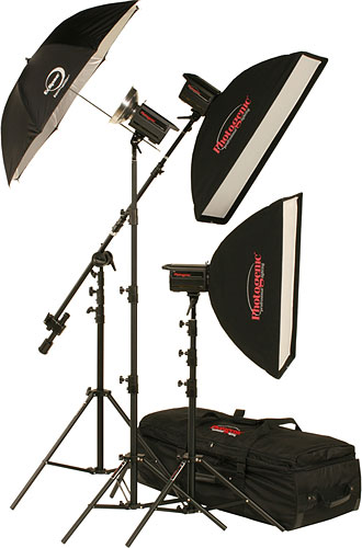 The PL2815KPW Solair&trade; 3-Light Studio Kit with PocketWizard&trade; Built-In. Photo provided by Promark International Inc. Click for a bigger picture!