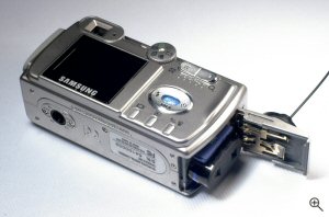 Samsung's Digimax 202 digital camera. Copyright © 2004, The Imaging Resource. All rights reserved. Click for a bigger picture!