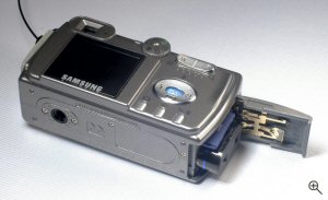 Samsung's Digimax 401 digital camera. Copyright © 2004, The Imaging Resource. All rights reserved. Click for a bigger picture!