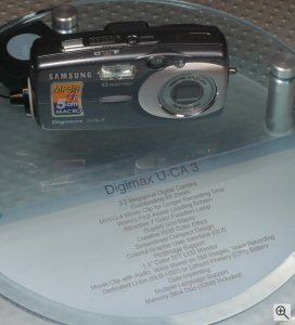 Samsung's Digimax U-CA 3 digital camera. Copyright © 2004, The Imaging Resource. All rights reserved. Click for a bigger picture!