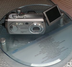 Samsung's Digimax V5 digital camera. Copyright © 2004, The Imaging Resource. All rights reserved. Click for a bigger picture!
