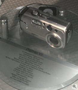 Samsung's Digimax V5 digital camera. Copyright © 2004, The Imaging Resource. All rights reserved. Click for a bigger picture!