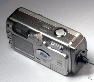 Samsung's Digimax V5 digital camera. Copyright © 2004, The Imaging Resource. All rights reserved. Click for a bigger picture!