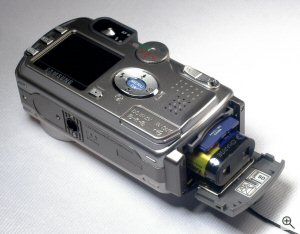 Samsung's Digimax V5 digital camera. Copyright © 2004, The Imaging Resource. All rights reserved. Click for a bigger picture!