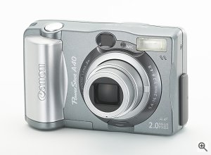 Canon's PowerShot A40 digital camera. Courtesy of Canon Inc., with modifications by Michael R. Tomkins. Click for a bigger picture!