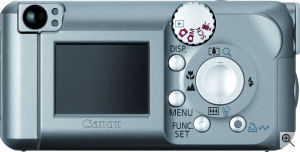 Canon's PowerShot A410 digital camera. Courtesy of Canon, with modifications by Michael R. Tomkins. Click for a bigger picture!