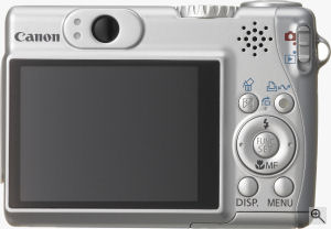 Canon's PowerShot A540 digital camera. Courtesy of Canon, with modifications by Michael R. Tomkins. Click for a bigger picture!