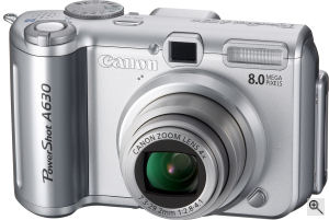 Canon's PowerShot A630 digital camera. Courtesy of Canon, with modifications by Michael R. Tomkins. Click for a bigger picture!