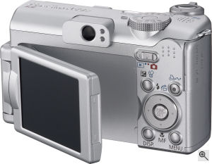 Canon's PowerShot A630 digital camera. Courtesy of Canon, with modifications by Michael R. Tomkins. Click for a bigger picture!