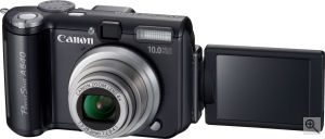 Canon's PowerShot A640 digital camera. Courtesy of Canon, with modifications by Michael R. Tomkins. Click for a bigger picture!