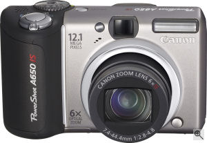 Canon's PowerShot A720 IS digital camera. Courtesy of Canon, with modifications by Michael R. Tomkins. Click for a bigger picture!