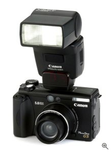 Canon's PowerShot G5 digital camera. Courtesy of Canon, with modifications by Michael R. Tomkins.