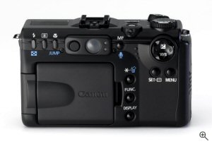 Canon's PowerShot G5 digital camera. Courtesy of Canon, with modifications by Michael R. Tomkins.