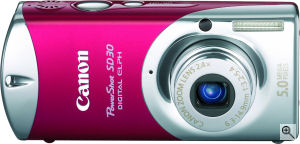 Canon's PowerShot SD30 Digital ELPH. Courtesy of Canon, with modifications by Michael R. Tomkins. Click for a bigger picture!