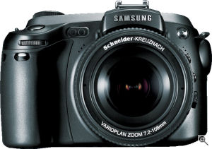 Samsung's Pro815 digital camera. Courtesy of Samsung, with modifications by Michael R. Tomkins. Click for a bigger picture!