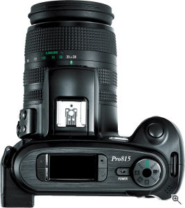 Samsung's Pro815 digital camera. Courtesy of Samsung, with modifications by Michael R. Tomkins. Click for a bigger picture!
