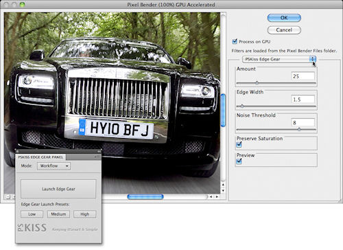 The PSKiss Edge Gear panel in use. Screenshot provided by PSKiss. Click for a bigger picture!
