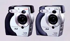 Panasonic's PV-DC3000J digital camera, the Japanese equivalent of the PV-DC3000, shown with both black and dark-blue trim. Courtesy of Panasonic.