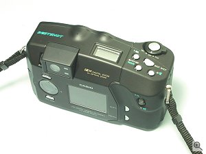 Casio's QV-3500EX Plus digital camera, rear view. Copyright (c) 2001, Michael R. Tomkins, all rights reserved. Click for a bigger picture!
