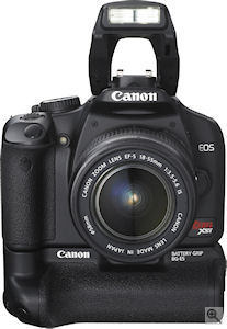 Canon's EOS Rebel XSi digital SLR. Courtesy of Canon, with modifications by Michael R. Tomkins. Click for a bigger picture!