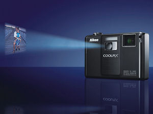 Nikon's Coolpix S1000pj digital camera. Photo provided by Nikon Inc. Click for a bigger picture!
