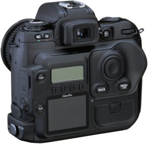 Fujifilm's FinePix S3 Pro digital camera. Courtesy of Fujifilm, with modifications by Michael R. Tomkins. Click for a bigger picture!