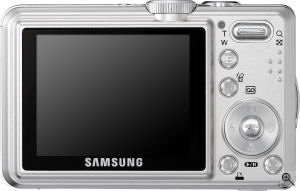 Samsung's L830 digital camera. Courtesy of Samsung, with modifications by Michael R. Tomkins. Click for a bigger picture!
