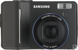 Samsung's S1050 digital camera. Courtesy of Samsung, with modifications by Michael R. Tomkins. Click for a bigger picture!
