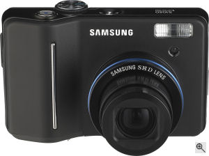 Samsung's S1050 digital camera. Courtesy of Samsung, with modifications by Michael R. Tomkins. Click for a bigger picture!