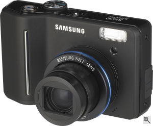 Samsung's S1050 digital camera. Courtesy of Samsung, with modifications by Michael R. Tomkins. Click for a bigger picture!