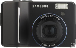 Samsung's S850 digital camera. Courtesy of Samsung, with modifications by Michael R. Tomkins. Click for a bigger picture!