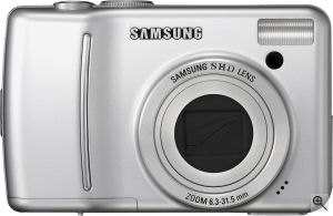 Samsung's S85 digital camera. Courtesy of Samsung, with modifications by Michael R. Tomkins. Click for a bigger picture!