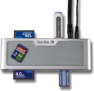 SanDisk's Photo Album set-top box. Courtesy of SanDisk, with modifications by Michael R. Tomkins. Click for a bigger picture!