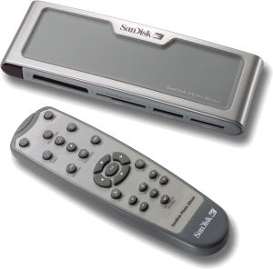 SanDisk's Photo Album set-top box. Courtesy of SanDisk, with modifications by Michael R. Tomkins. Click for a bigger picture!